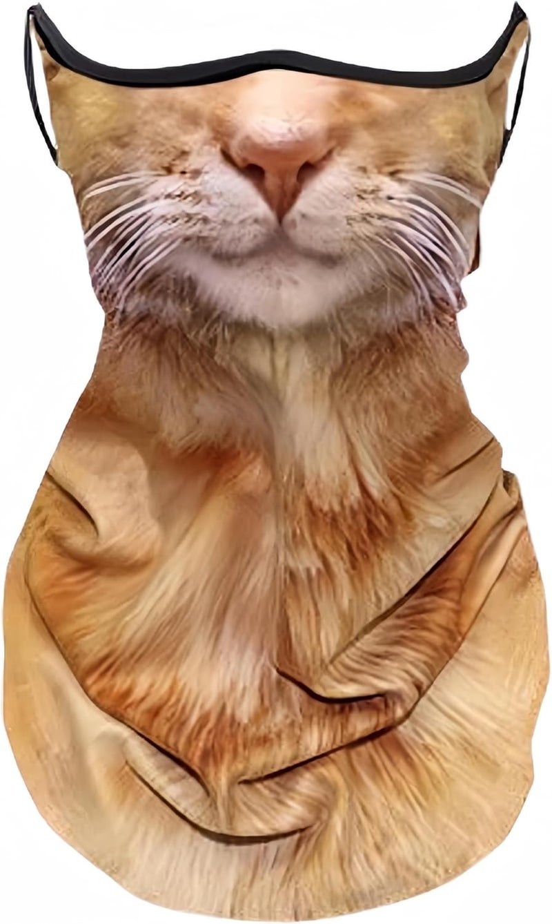 YJPPDD Cute Bandana Face Mask, 3D Animal Neck Gaiter Face Mask Scarf with Ear-Hanging for Ski Hiking Riding Sports Outdoor - Image 1